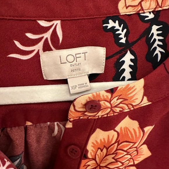 LOFT Floral Red Dress - Picture 3 of 3